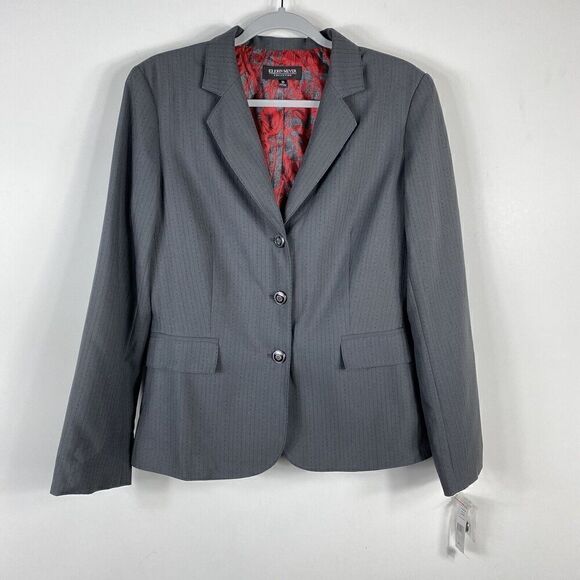 John Meyer Size 10 Three-Button Suit Jacket Blazer Gray Business Career Work - Picture 1 of 8